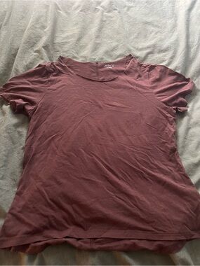 bcg Short Sleeve Crewneck Tee in Brown Off Shoulder Cut